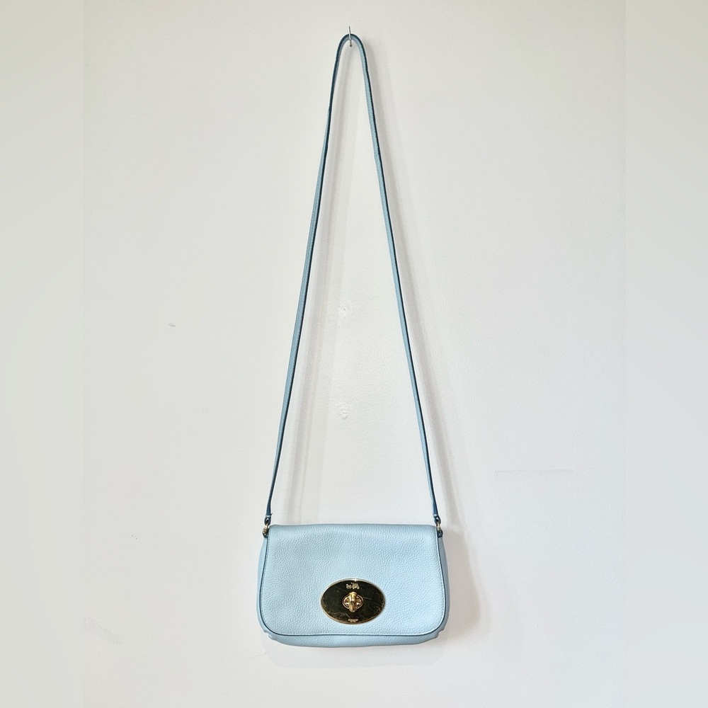 Coach small crossbody in baby blue leather